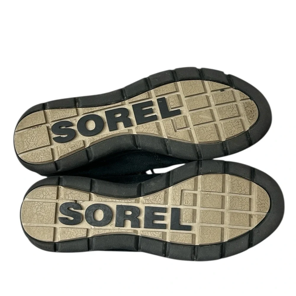 Sorel Women's Explorer Joan Snow‎ Boots in Black Suede & Leather Winter Size 8.5